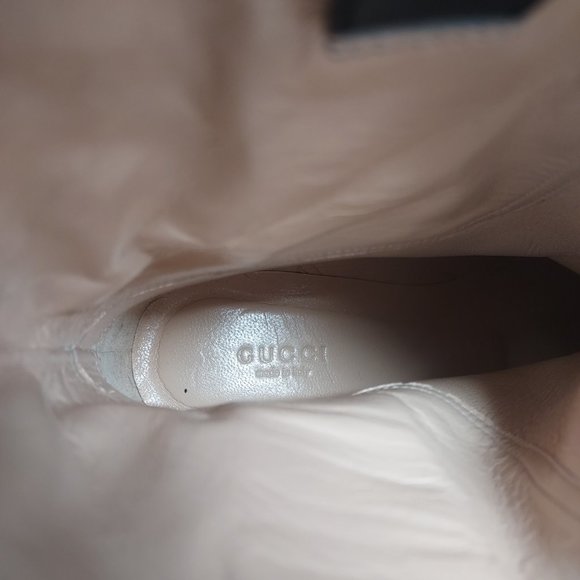 GUCCI Black GG Heart Chevron Nappa Matelasse Ankle Boot - Picture 5 of 13